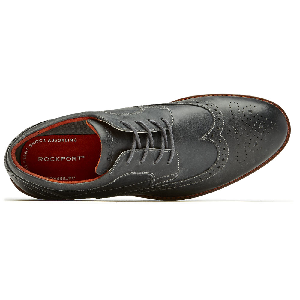 Rockport Mens Dustyn Wingtip - Lace Up Grey - AEL576941